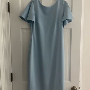 Calvin Klein Women's Flutter Sleeves Sheath Dress Baby Blue Powder Blue / Size 6